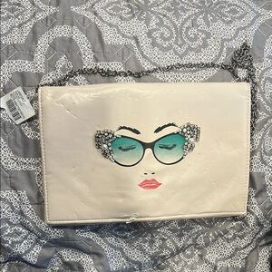 Chic Cream Clutch with Face Design